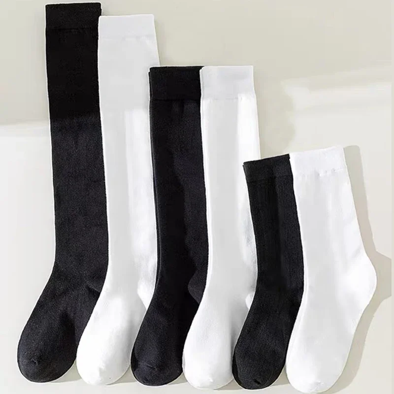 Sexy Nylon Stockings Cute JK Lolita Black White Long Socks Over Knee Thigh High Socks Women Compression Stocking Sock