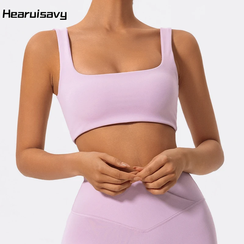Hearuisavy High Quality Sports Bra Push Up Gym Underwear Women Breathable Yoga Clothes High Impact Fitness Workout Top Female