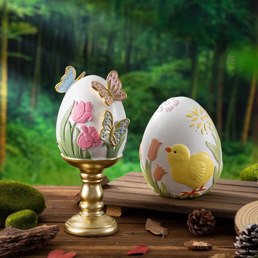 Easter Egg Resin Home Decoration Ornaments Kids Gift Easter Festival Atmosphere Figurines