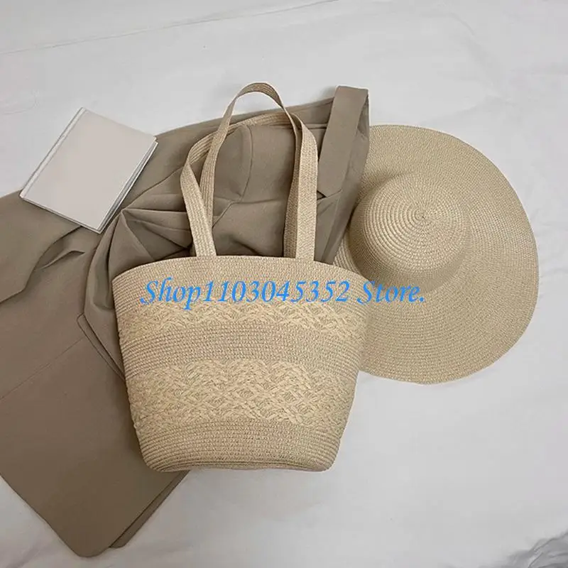

A3PE Elegant Straw Bag with Large Capacity Shoulder Bags for Beach and City Shopping