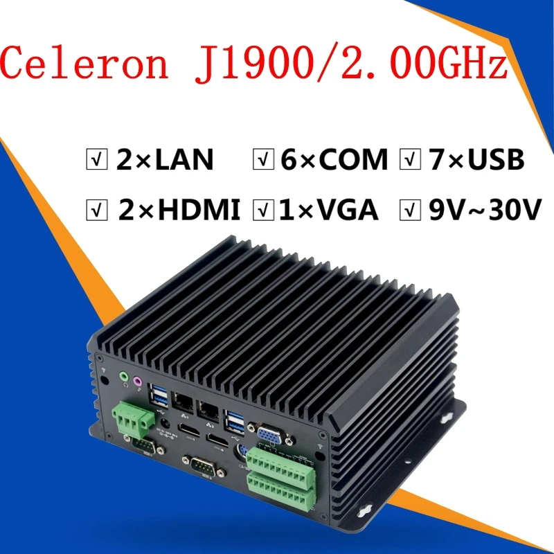 IPC الصناعية بدون مروحة كمبيوتر صغير إنتل J1900 i3-4120u 2.0GHz 6 * COM 2*1000M LAN GPIO VGA 2 * HDMI ويندوز أو لينكس