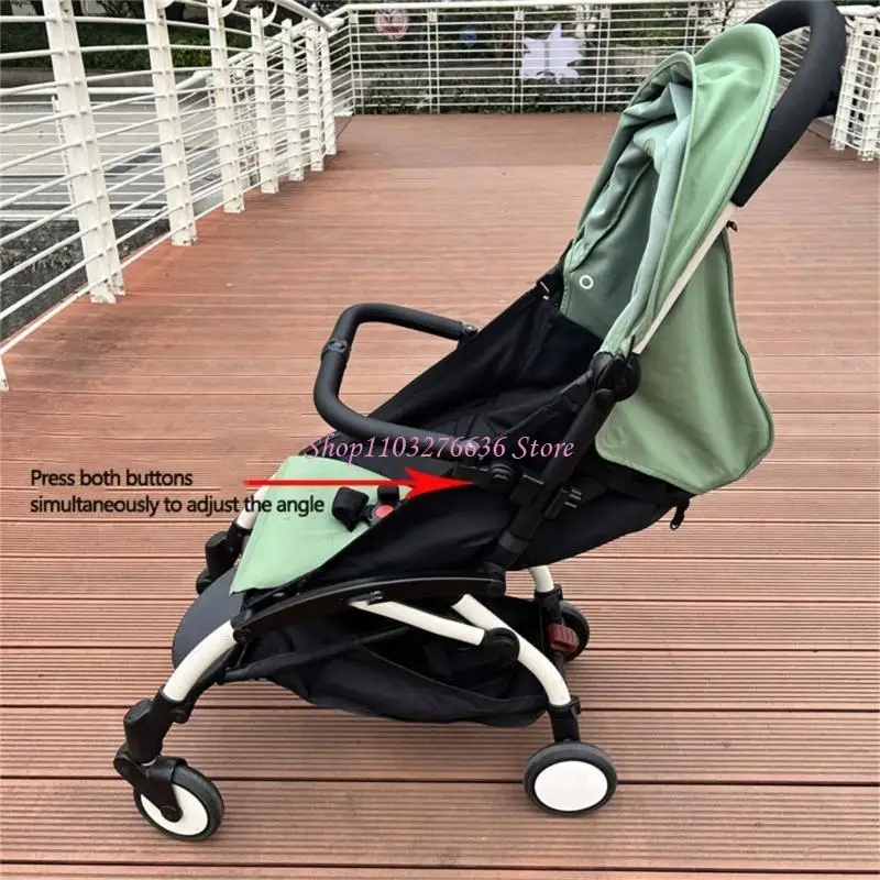 R6FD Kinderwagen-Armlehne, schwarzer PU-Leder-Handlauf, vorderer abnehmbare Kinderwagen-Ersatz-Stoßstangenstange – Detail 3
