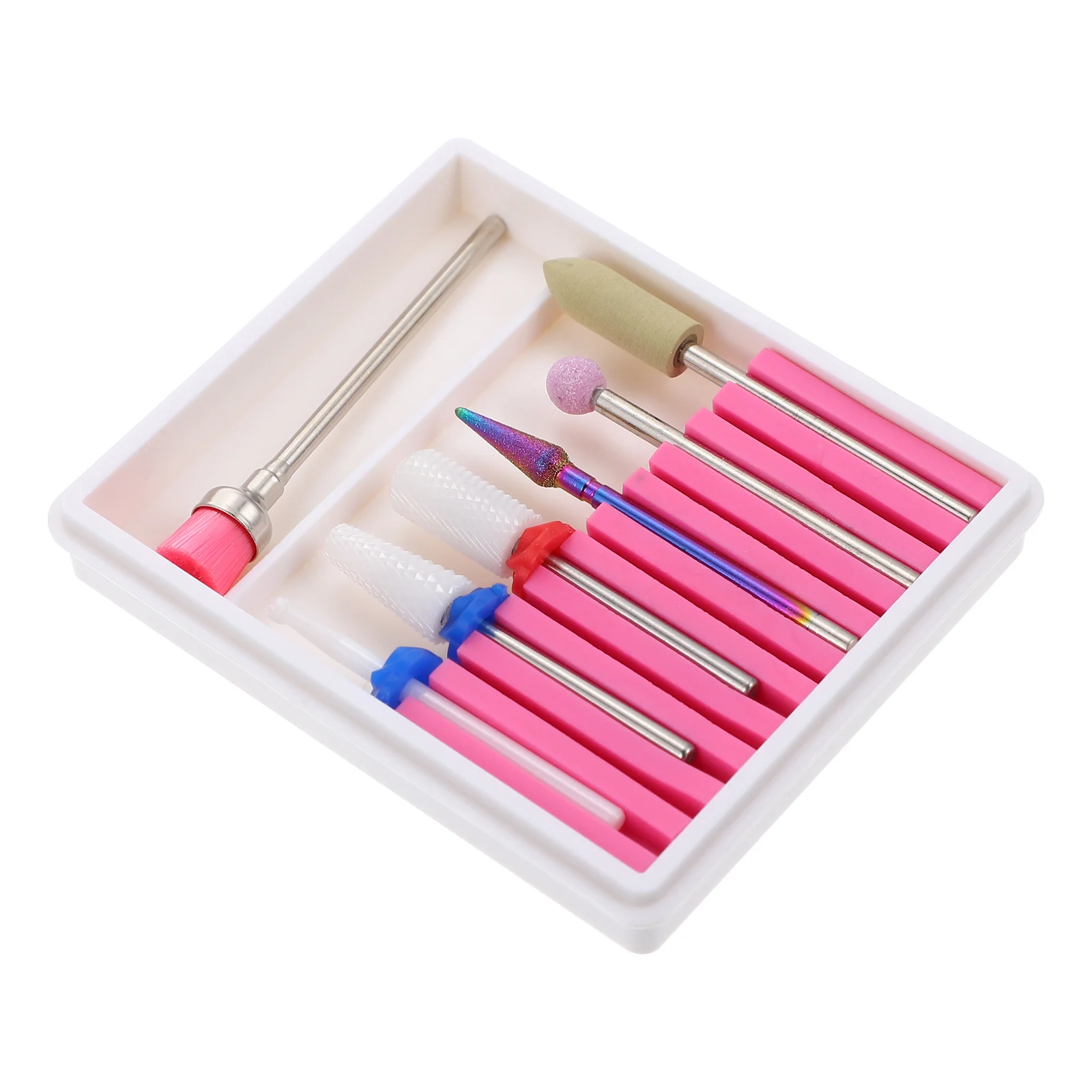 หัวเจียรเล็บอเนกประสงค์ 1 ชุด สำหรับขัดเจลอะคริลิค ทนทาน หัวเจียรทำเล็บ เครื่องมือขัดเงาแบบพกพา