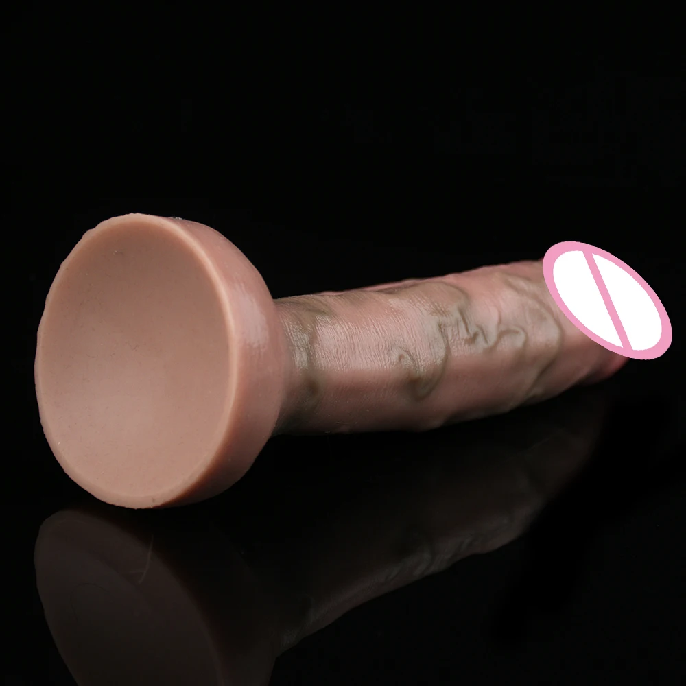 FAAK Silicone Realistic Double Dildo Seemless Skin Touch Lifelike Penis With Suction Cup Sex Toys For Women Female Masturbator image 3
