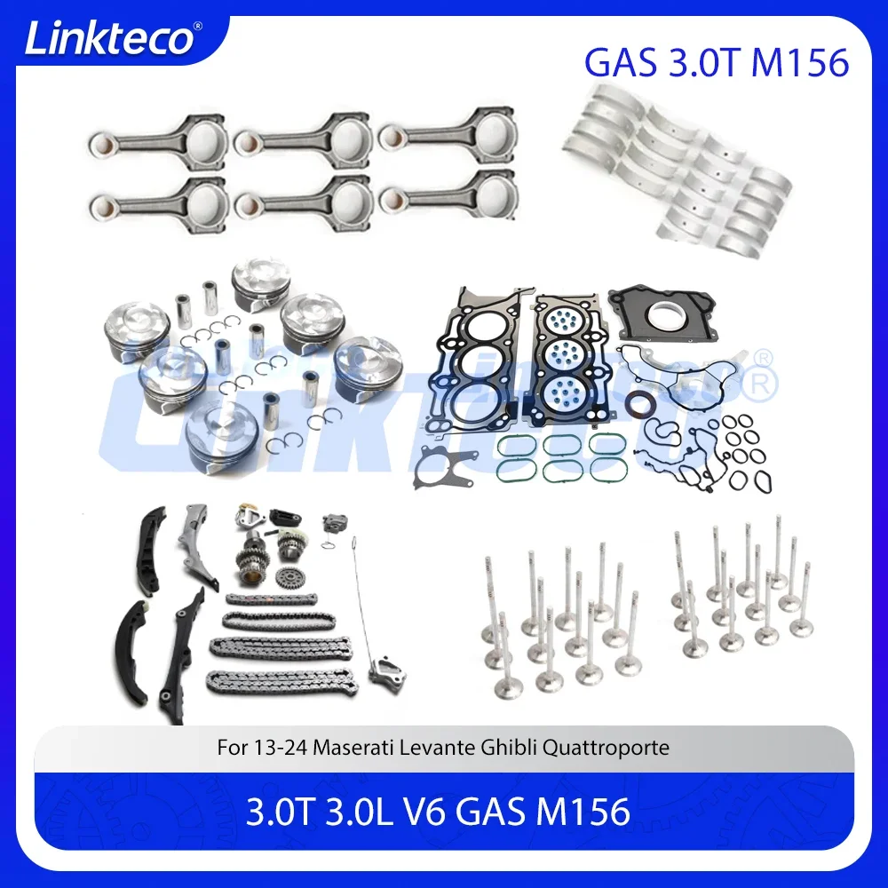 

Комплект для капитального ремонта двигателя: цепь ГРМ, прокладки, поршневые вкладыши для Maserati Levante Ghibli Quattroporte 3.0 T L M156 3.0T