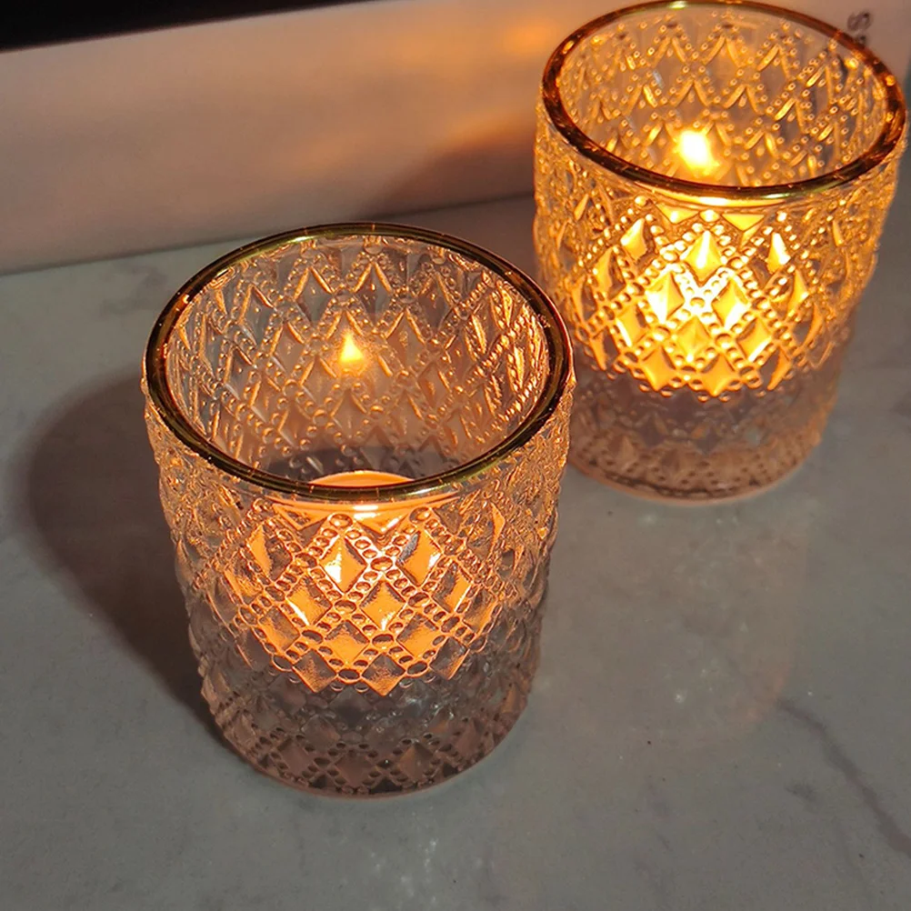 Juego de soportes de cristal de 12 Uds., soportes para candelitas transparentes elegantes para centro de mesa, cena romántica, decoración decorativa para boda