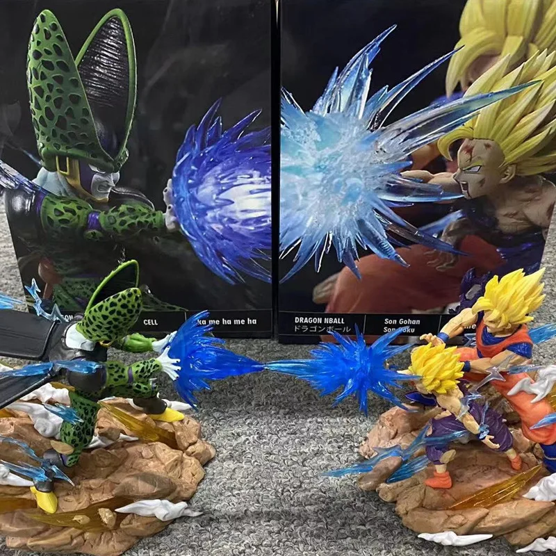 

Коллекционная фигурка Dragon Ball Z: Гоку, Гохан, Селл (Сага) — диорама, аниме-статуэтка GK, модель-игрушка, украшение для стола для мальчиков