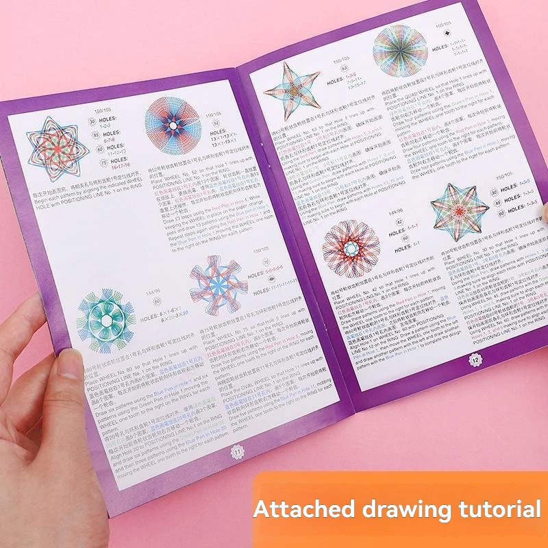 28pcs Wanhua Ruler Set Learning Painting Puzzle Toys Geometric Ruler Mathematical Roulette Drawing Spirograph Art Tool