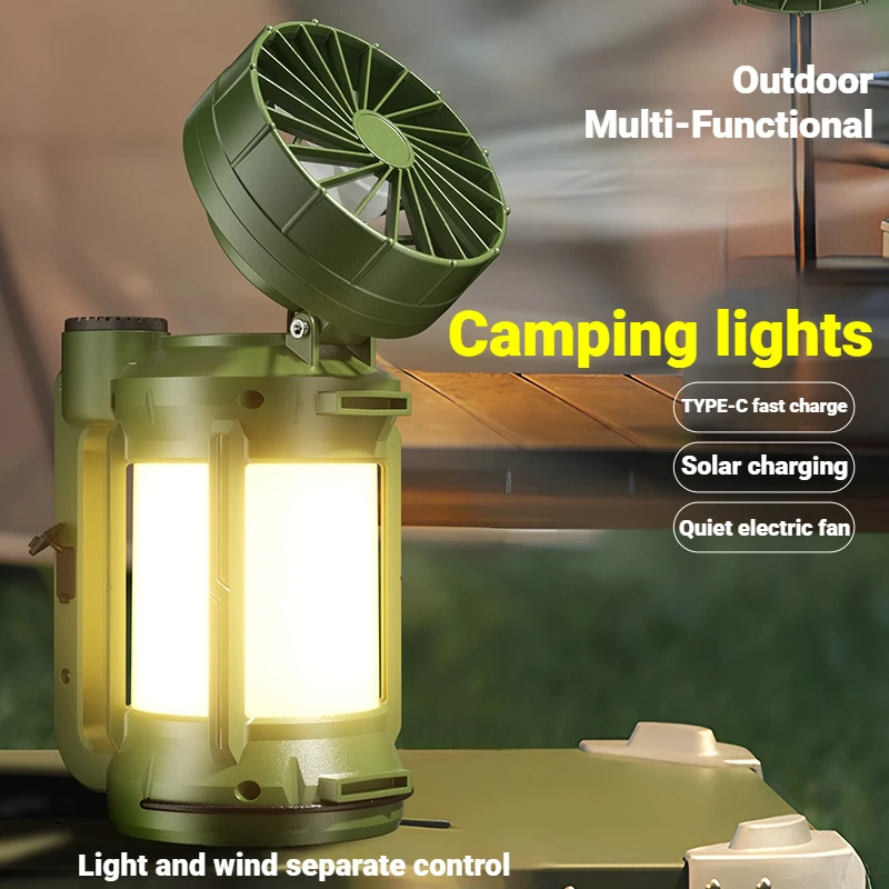 

Multi functional handheld light fan working emergency searchlight strong light camping fire patrol fishing light atmosphere ligh