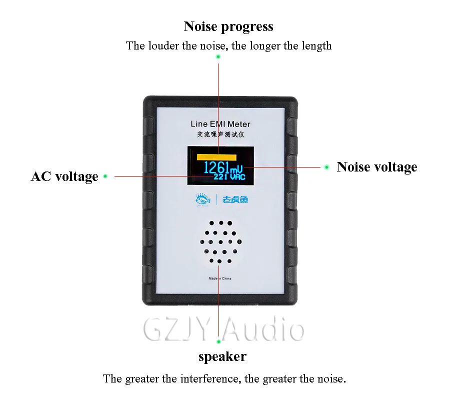 NEW OLED Display Mains Noise Tester EMI Measuring Instrument Broadband AC Power Supply Ripple Analyzer line EMI Meter