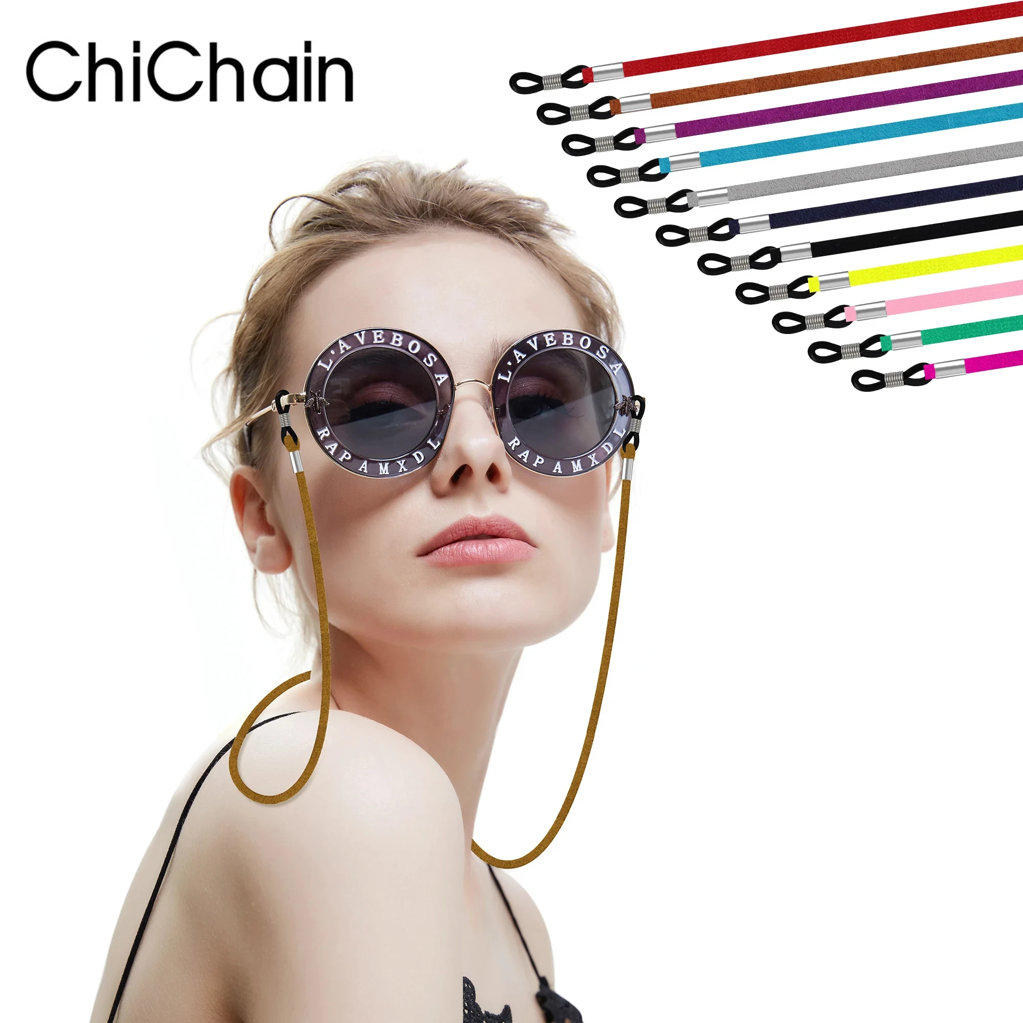 70cm Leather Strap Glasses Lanyard Women's Neck Cord Solid Color Glasses Chain Men's Sunglasses Eyeglasses Rope Eyewear Holder