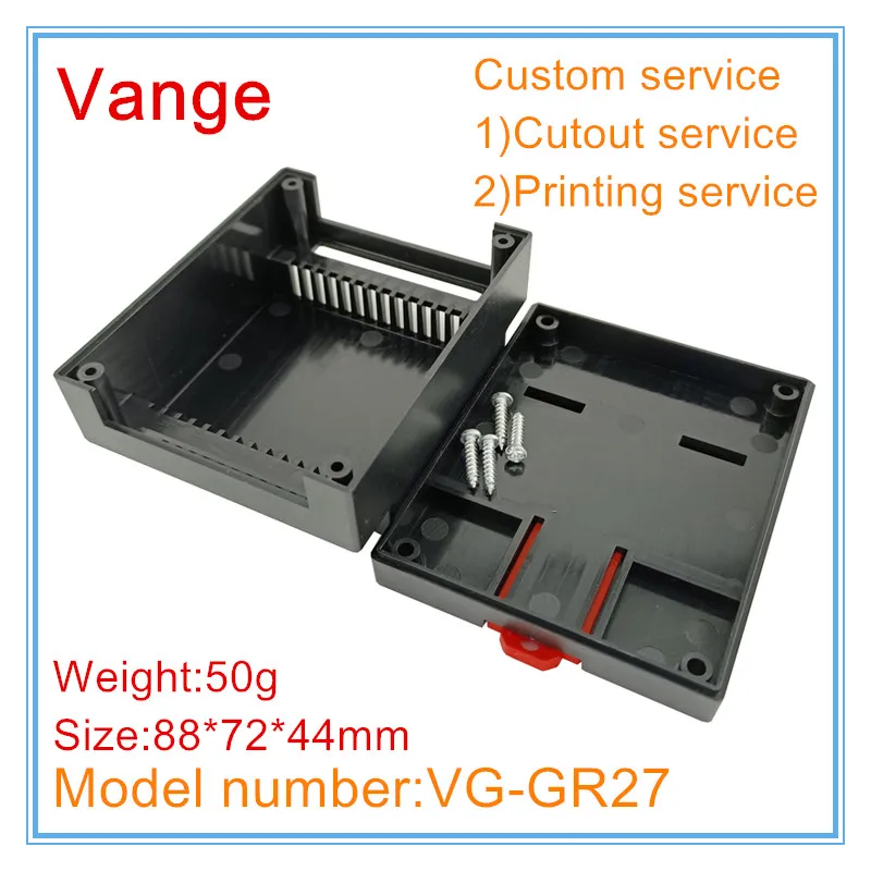 Vange din rail project box 88*72*44mm ABS plastic enclosure case