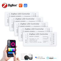 Zigbee Smart LED Controller works with RGBW CCT Single color RGBCCT RGB LED Strip COB /5050 /2835  DC12V 24V 5V with Tuya APP