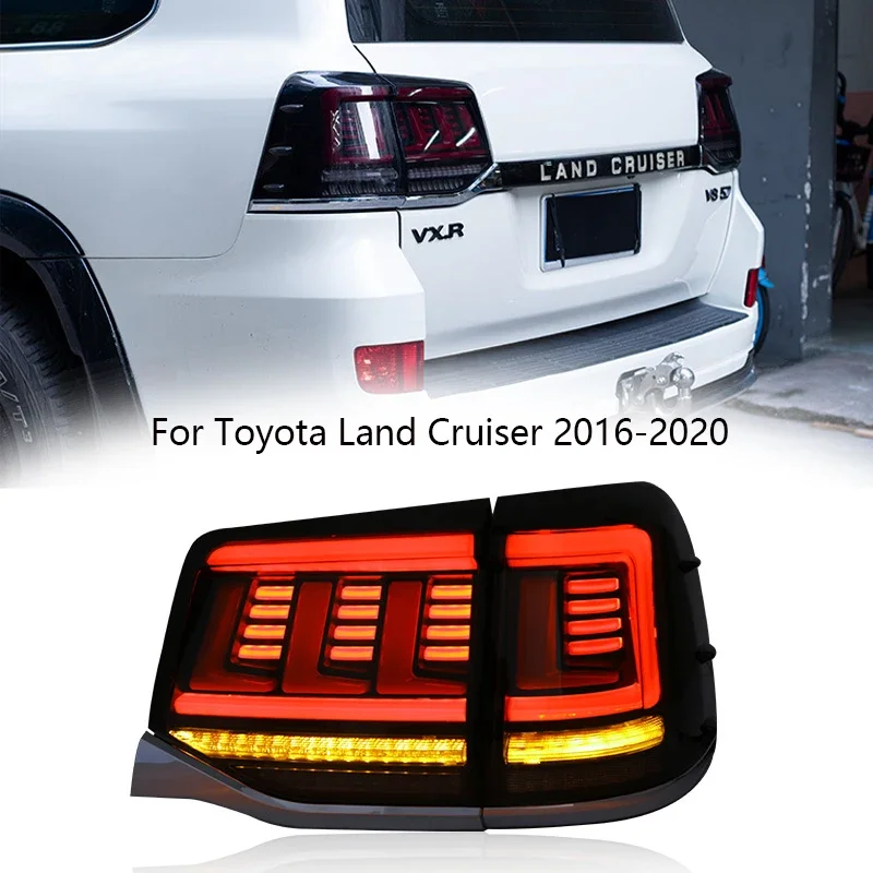 

For Toyota Land Cruiser 2016-2020 Car Tail Lights Assembly DRL Taillamp Taillight Modified Rear Lamps Full LED Dynamic Tail lamp