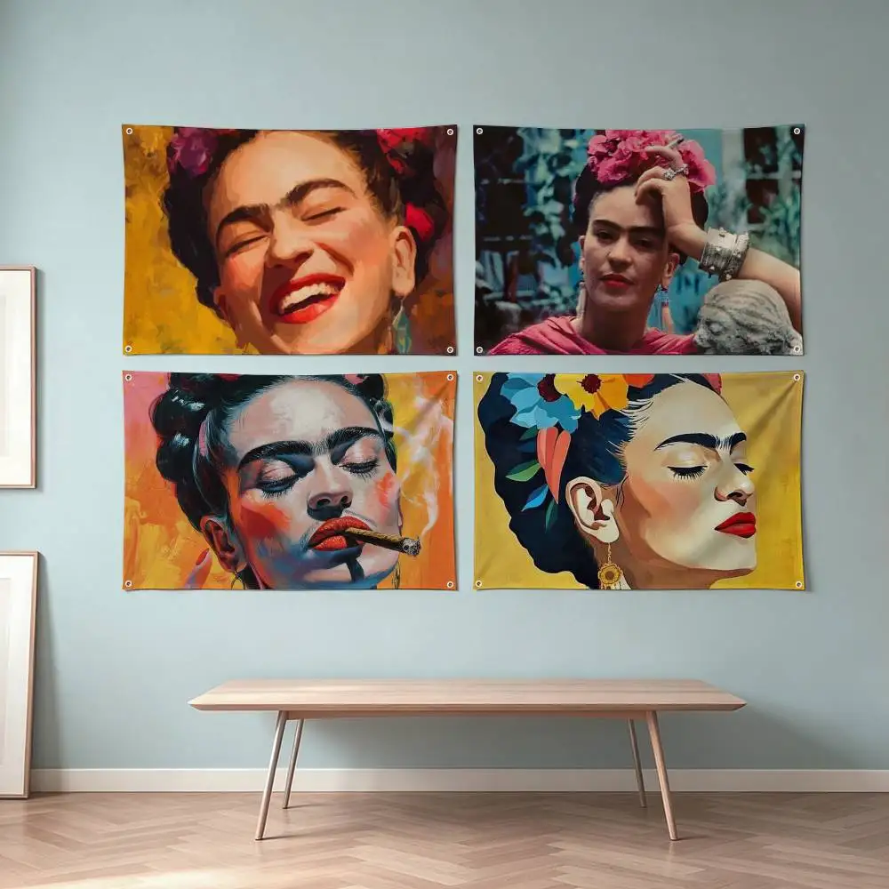 Frida K-Kahlo Artist Iconic Flags Wall Hanging Tapestry Outdoor Garage Room Decorative flag Background Blanket