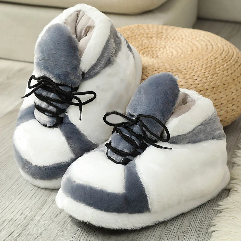 Women\'s/Men\'s Winter Cotton Shoes Cute Cartoon Animal Warm Home Plush Shoes Women\'s Men\'s Foam Sneakers Bread Fat Slippers