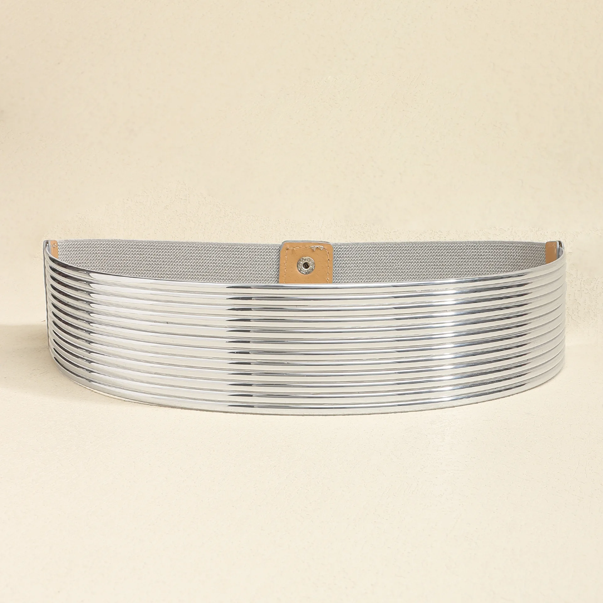 Sabuk pinggang elastis wanita, gaun segel pinggang lebar emas modis sabuk elastis dekorasi untuk wanita merek desainer mewah 2024