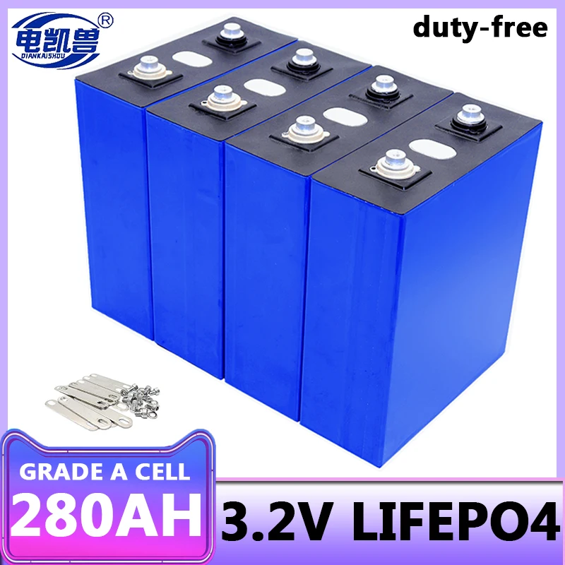 

Lifepo4 Battery 280AH Grade A DIY 12V 24V 48V Lithium iron phosphate Cell Rechargeable solar energy golf cart batterie For RV