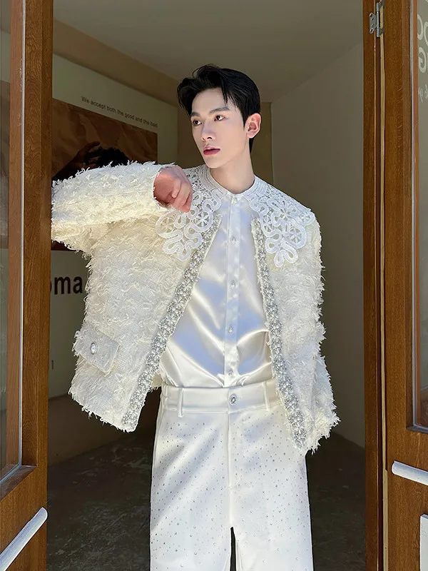 Vestes de costume pour hommes, Design perlé, à la mode, blazer ample et confortable, élégant, beau, manches longues, manteaux sur mesure, nouvelle collection automne 2025