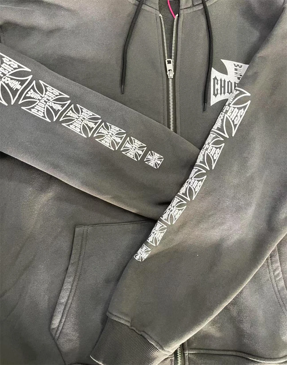 غسلها سترة الكراك الصليب الطباعة الساحل الغربي المروحيات البلوز الرجال النساء مقنعين هوديي #5