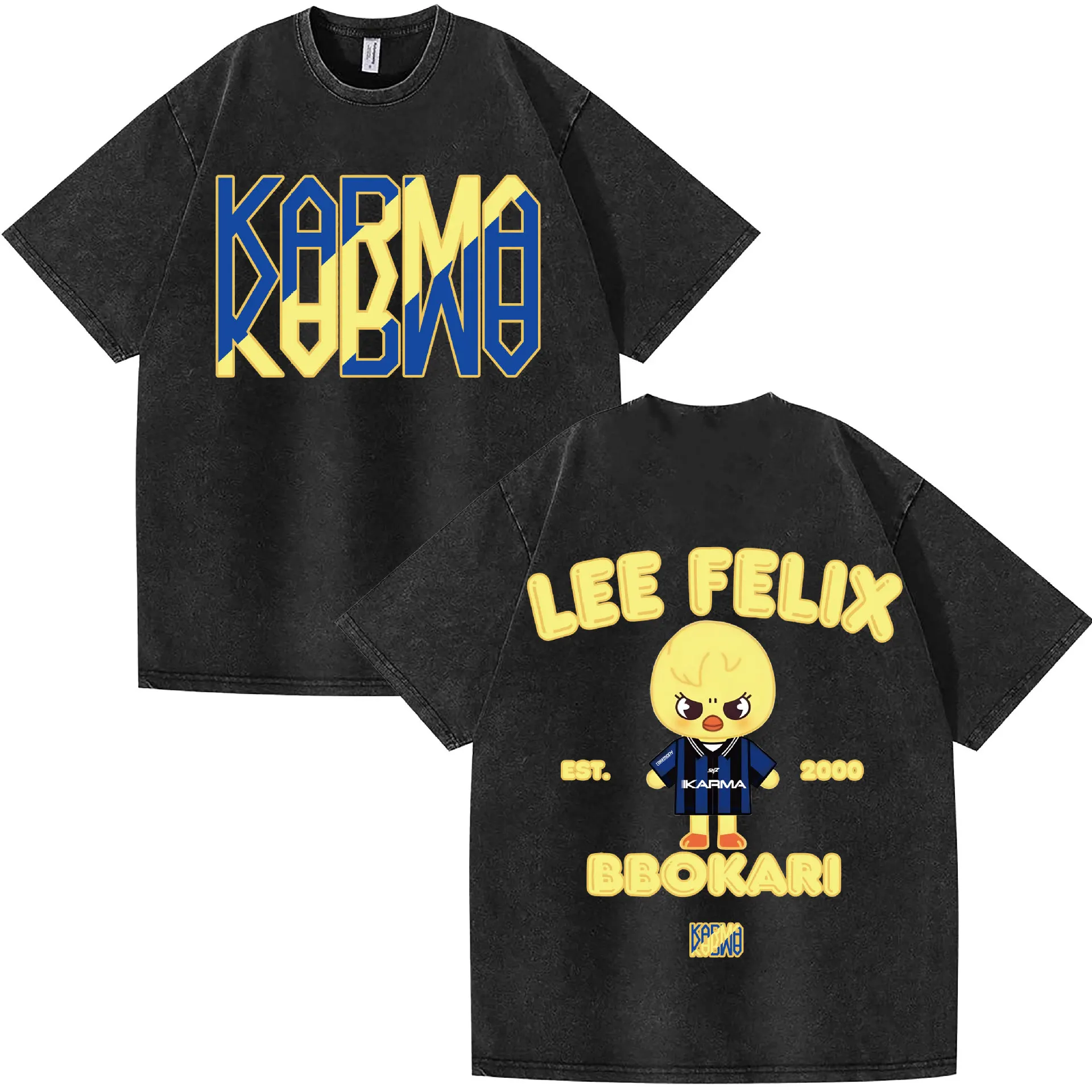 

Vintage Washed Tshirts Cartoon Print Short Sleeve T Shirt for Men Women Cotton Harajuku Oversize Tee KARMA Clothes