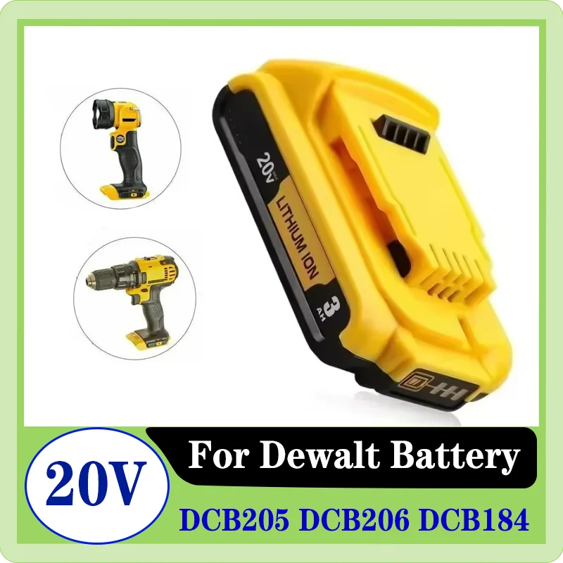 20 В 3 Ач DCB203 Батарея подходит для литий-ионного аккумулятора DeWalt Max DCB206 DCB205 DCB204 DCB182 Сменные аккумуляторы для электроинструментов