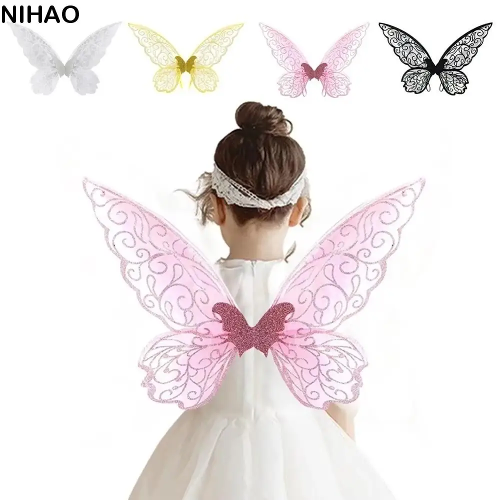 

Performance Props Colorful Butterfly Fairy Wings Sparkle Handmade Princess Butterfly Wing Organza Cosplay Wings Party Favor