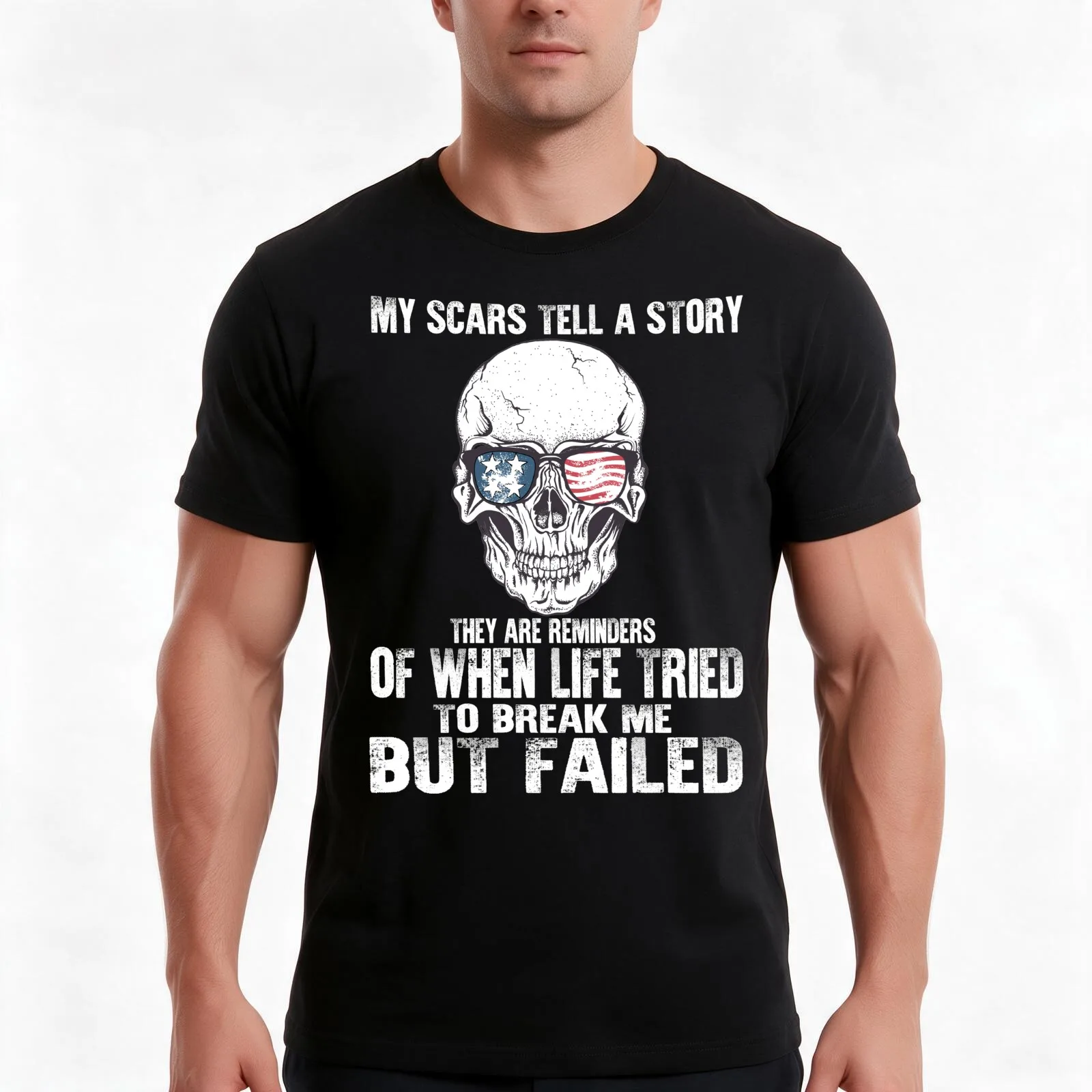My Scars Tell Me A Story T-Shirt Summer Casual Cotton Tee Oversized Streetwear Tops Vintage Graphic Print Unisex Men Women