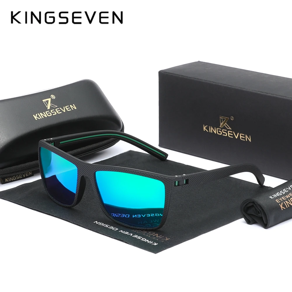 KINGSEVEN-نظارات شمسية رياضية مضادة للانزلاق للرجال ، نظارات حماية للعين UV400 ، نظارات قيادة مضادة للوهج ، إطار كامل TR90 ، UV400