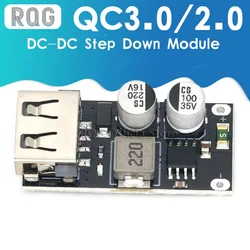 QC3.0 QC2.0 USB DC-DC Buck Converter Charging Step Down Module 6-32V 9V 12V 24V to Fast Quick Charger Circuit Board 3V 5V 12V