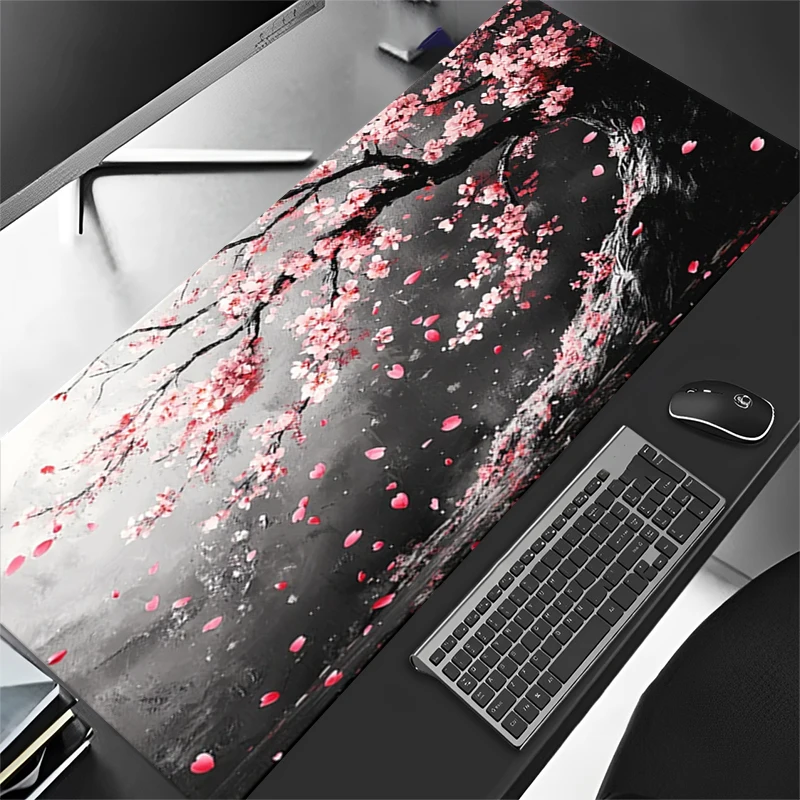 

Cherry Tree Petal Mousepad XXL Large Locking Edge Mouse Pad Mousemat Anti-slip Rubber Pads Big Desk Mat Notebook Keyboard Pats