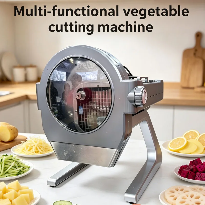 

Automatic Fruit Vegetable Potato Cutting Machine Electric Commercial Cucumber Radish Dice Shred Slice Machine