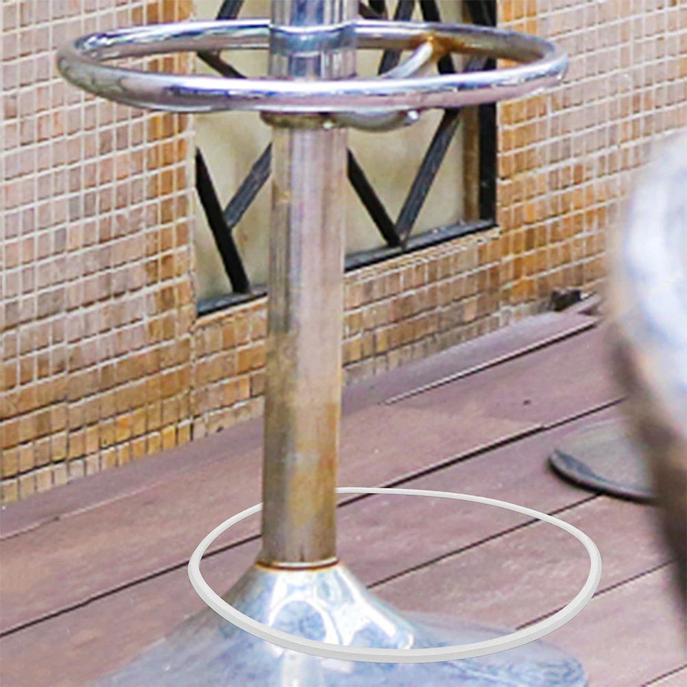 

White Round Bar Stool Floor Protector Ring Heavy Duty Rubber Chair Leg Cap for Hardwood Tile Anti-Slip Sturdy Base Ring