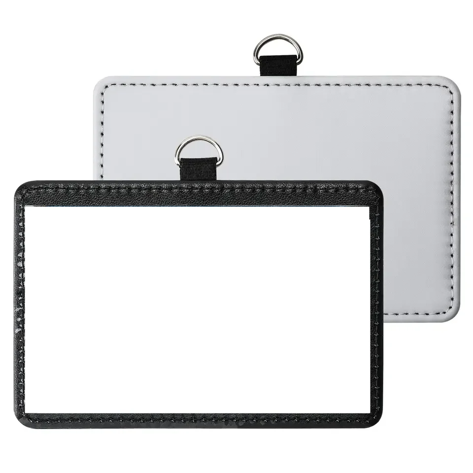 30 Pack Sublimation Blank PU Leather ID Badge Holder DIY Heat Transfer Print Horizontal/Vertical ID Card Holders