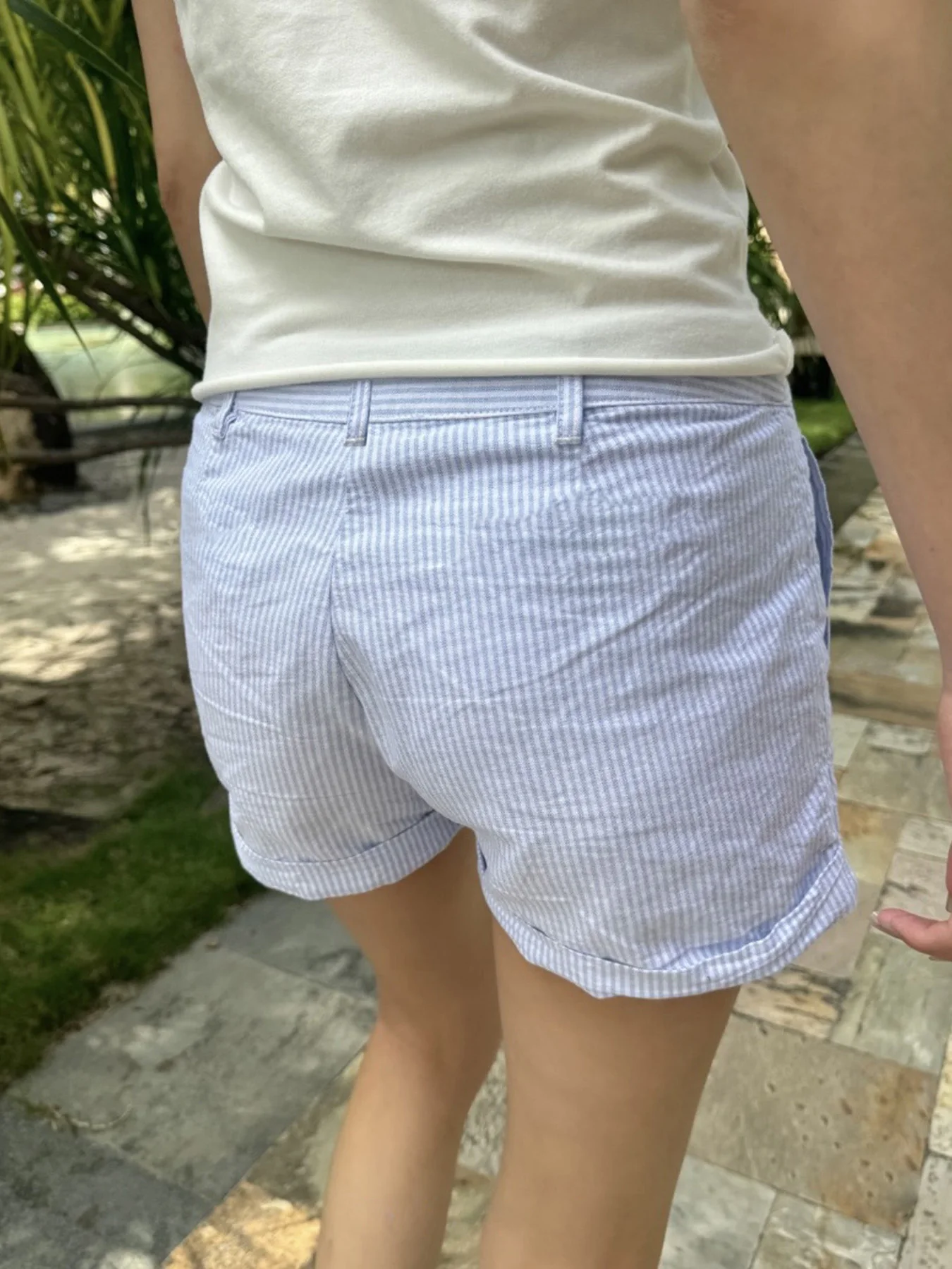 IAMSURE Casual Slim Striped Shorts Holiday Basic Folds Low-Waisted Shorts Women 2025 Summer Fashion Streetwear Ladies Office