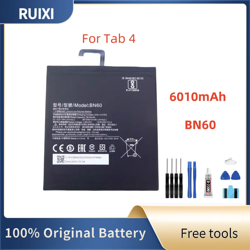 

New Battery 6010mAh BN60 For Pad 4 Mipad 4 Mi Tab4 Batteries