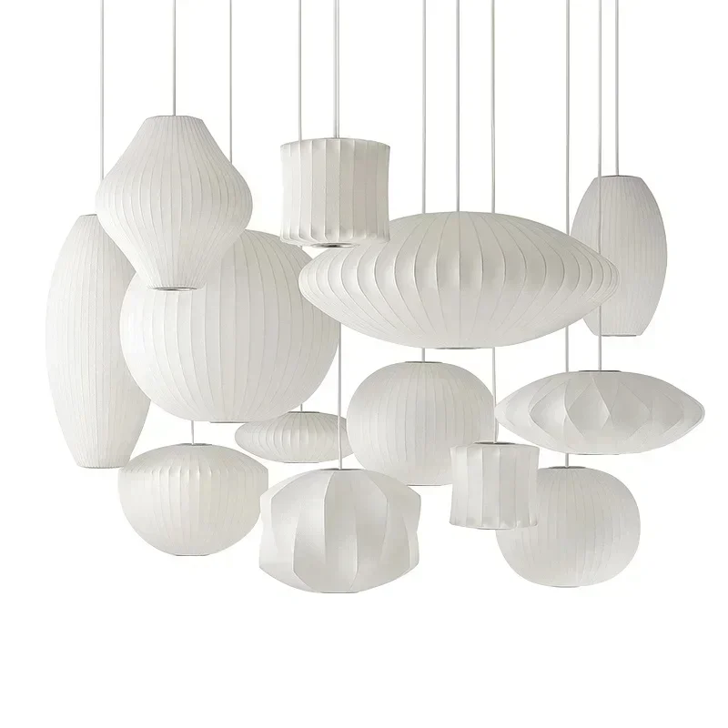 Zijden stoffen LED-hanglamp Denemarken Designer Minimalistische hanglamp voor woonkamer Hotel Restaurant Nordic Home Decor - afbeelding 2