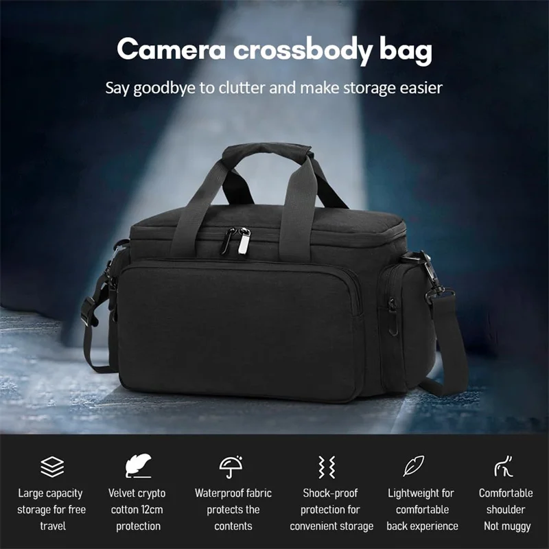 

Universal Camera Bag Travel Camera Shoulder Bag for Camera Removable Dividers Water-resistant Shock-proof Nylon Bag