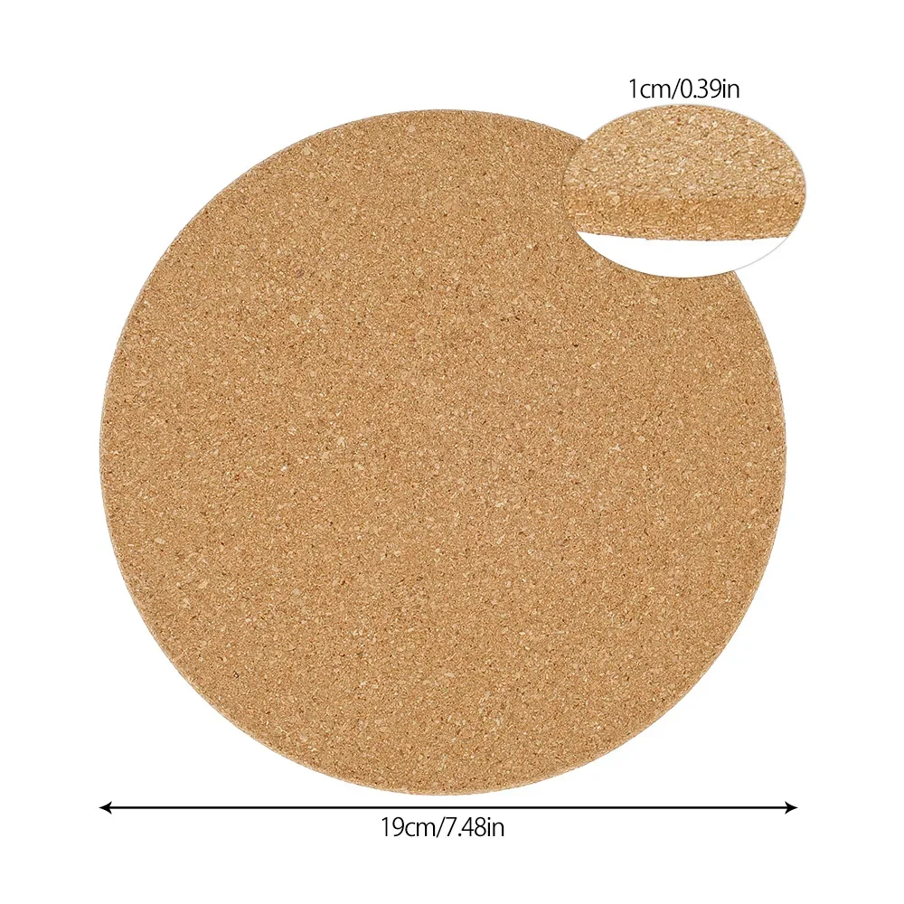 Natural Cork Pot Pad High Temperature Resistant Coaster Anti-scald Non-slip Round Cup Mat Dining Table Mat Insulation Pad 19CM