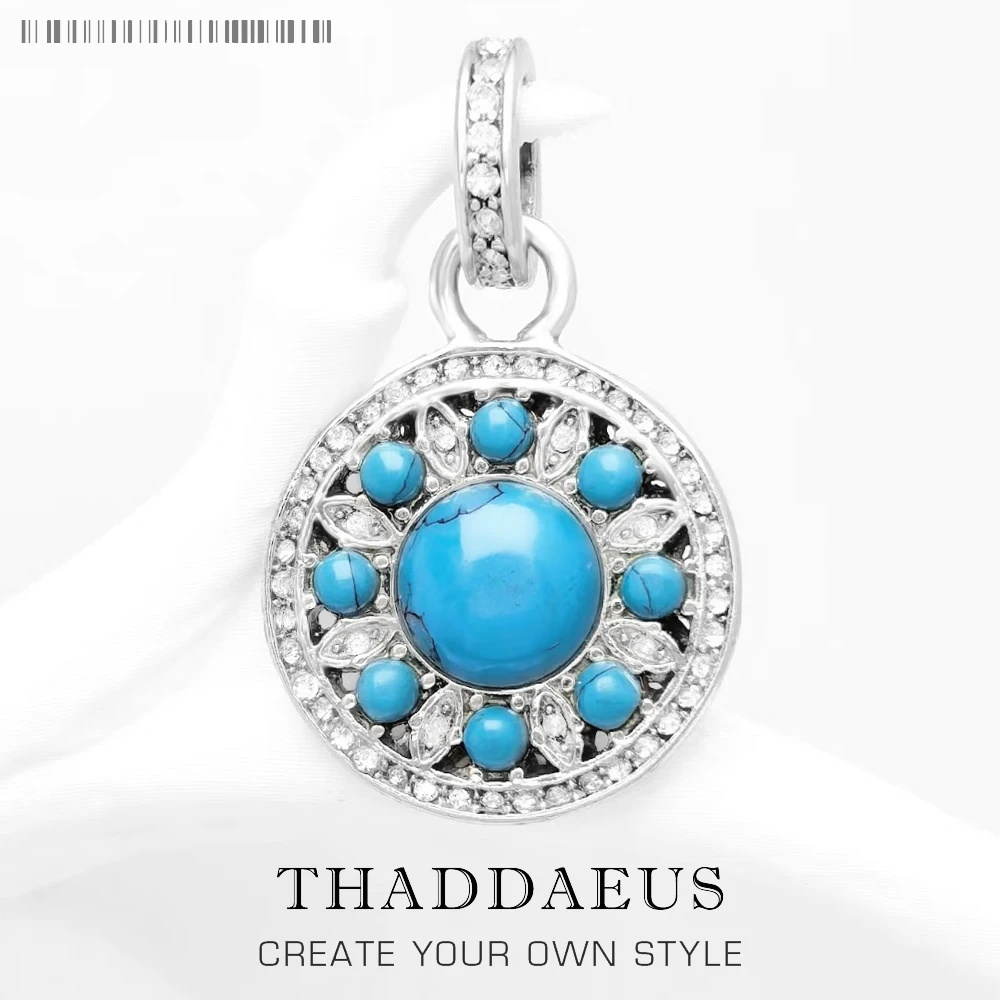 

Подвеска с голубым орнаментом, 2019 брендовые модные ювелирные изделия, Европейское Серебро 925 пробы, бижутерия, ожерелье, аксессуары, подарок...