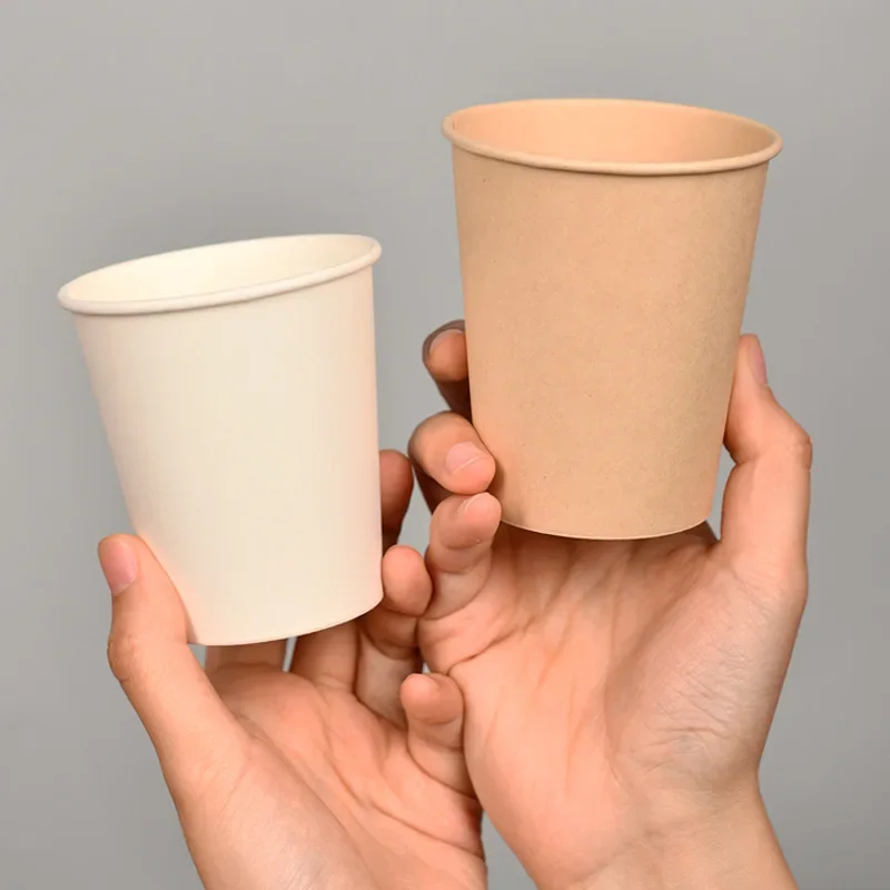 100pcs/Pack 250ml Pure White Paper Cups Disposable Coffee Tea Milk Cup Party Supplies Drinking Accessories