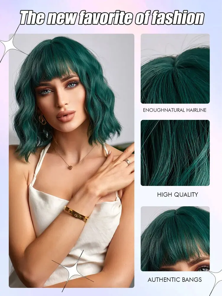 Curto Cachos Bob Perucas, Cachos verdes, Whirl Elegance