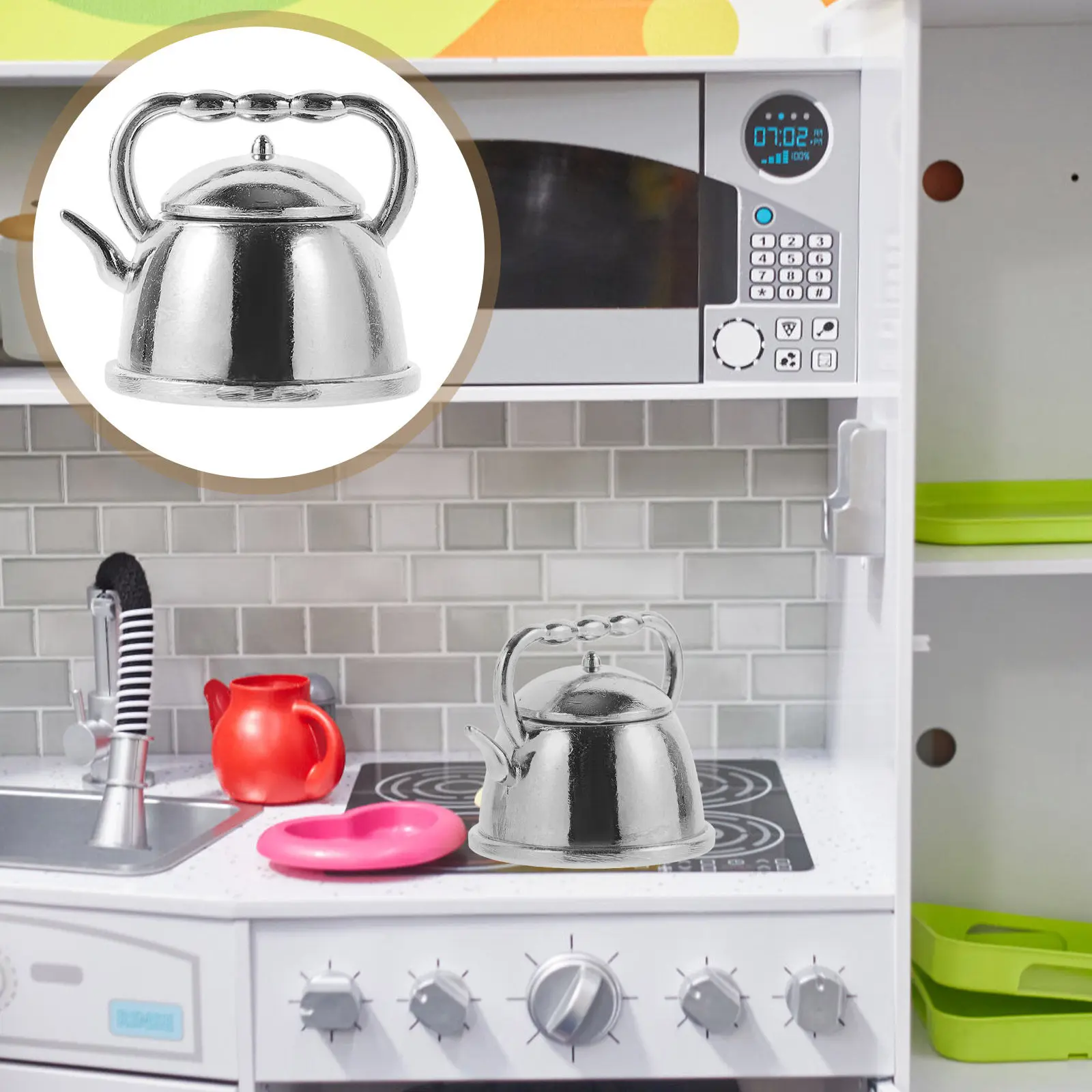 Mini Retro Teapot Metal Miniature Decorative Teaware Desktop nament Vintage Kettle Home Office Decor Mini Tea Pot