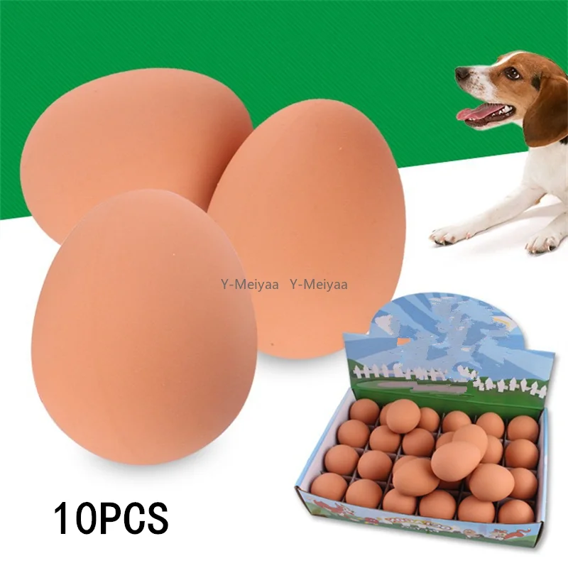 1/3/5/10PCS Realistische Hüpfende Eier Gefälschte Gummi Hüpfende BälleModell Bauernhof Huhn Nesting Henne Schlüpfen Ei Haustier Spielzeug Streich Witz – Detail 1