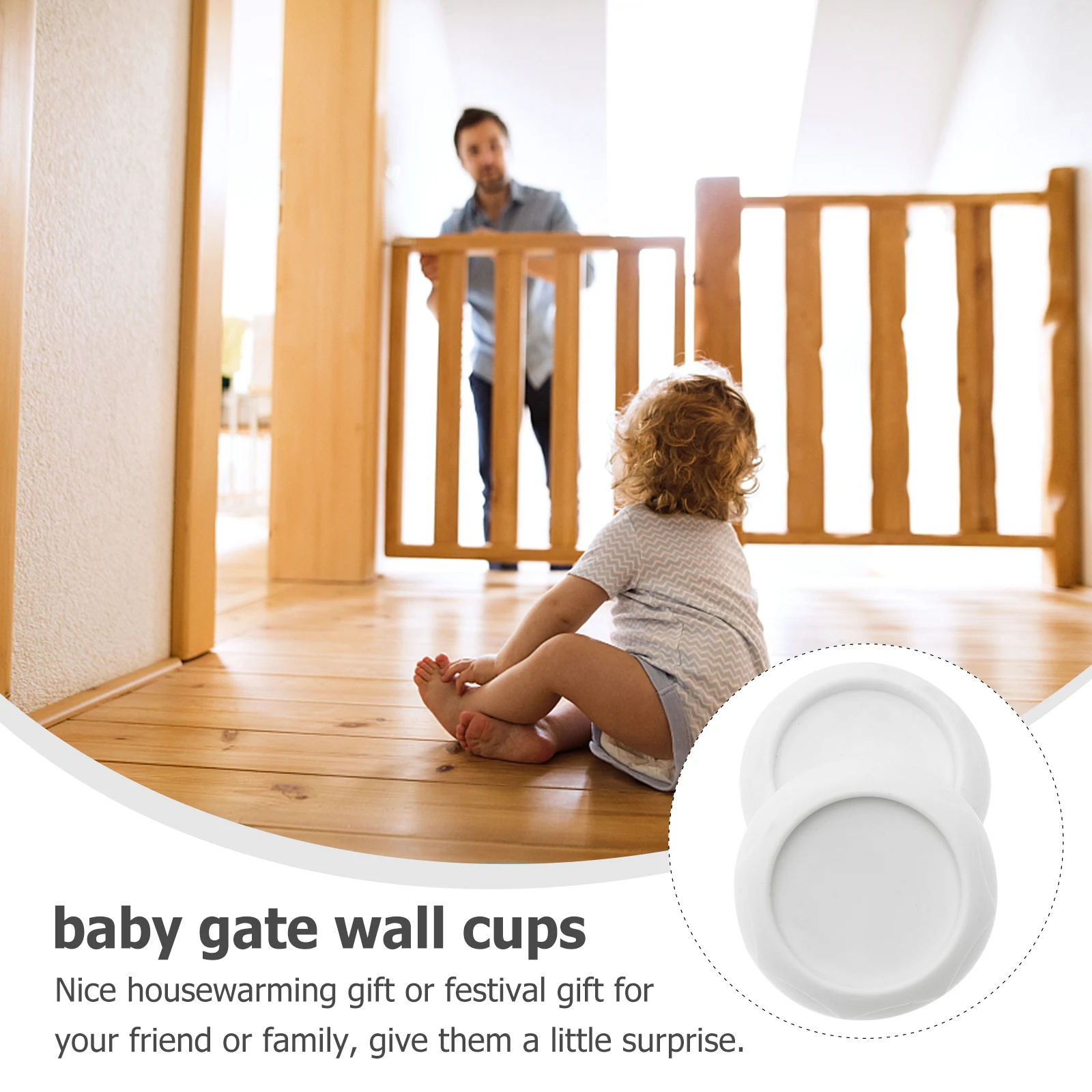 

2Pcs Wall Protector Silicone Round No Drill Stair Guard Childproof Pet Fence Safety Cups Non Mounting Easy Install