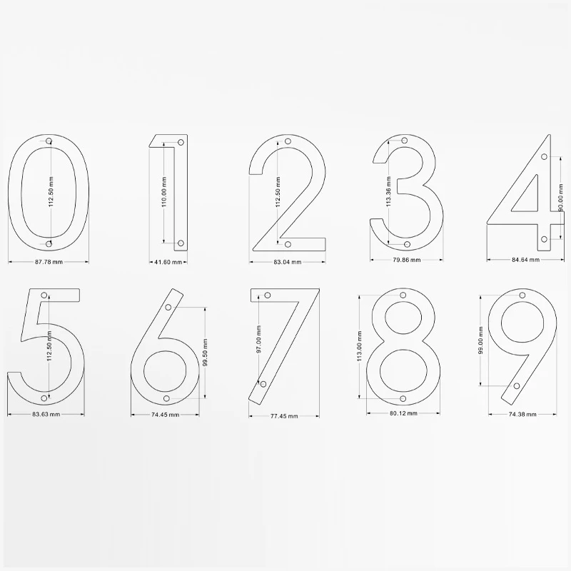 Address Big Modern Door Alphabet Floating House Number
