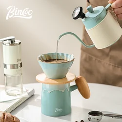 BINCOO Ceramic Pour Coffee Pot Set Filter Cup Sharing Pot Coffee Appliance for Household Travel and Outdoor