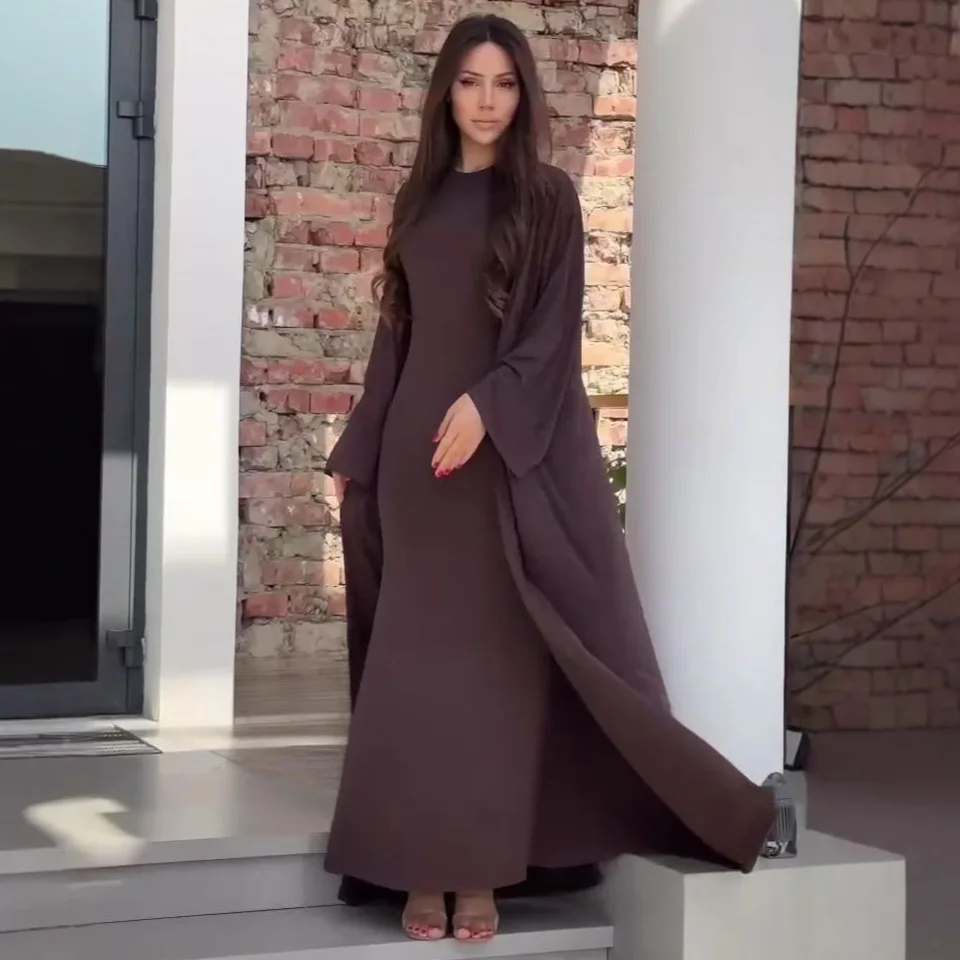 

2025 Autumn New Long Slim Fit Temperament Dress Women Fashion Casual Long Sleeve Solid Color Multi Color Options