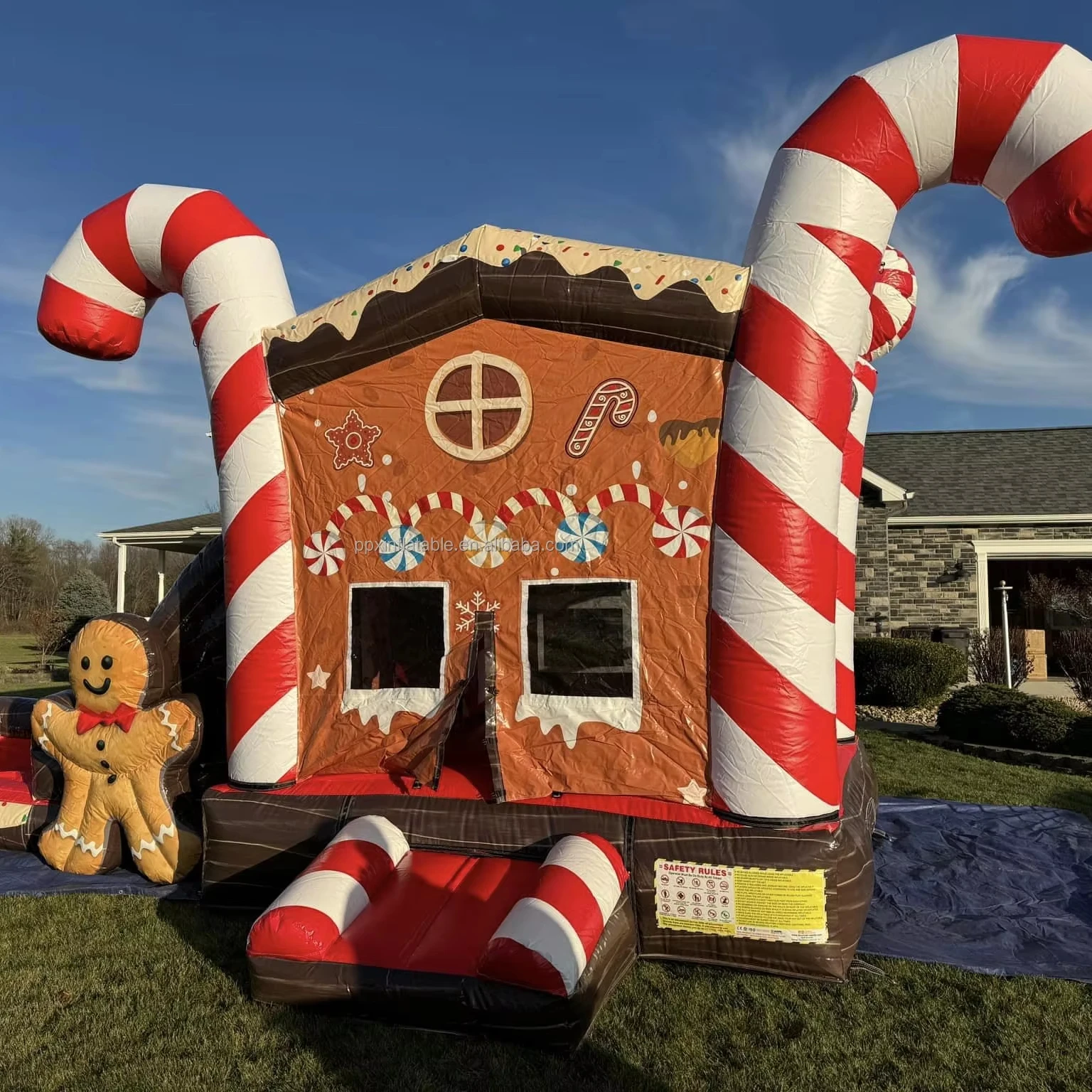 Large New Christmas Inflatable Inflatable Trampolines Bounce House Castle With Recreational Facilities