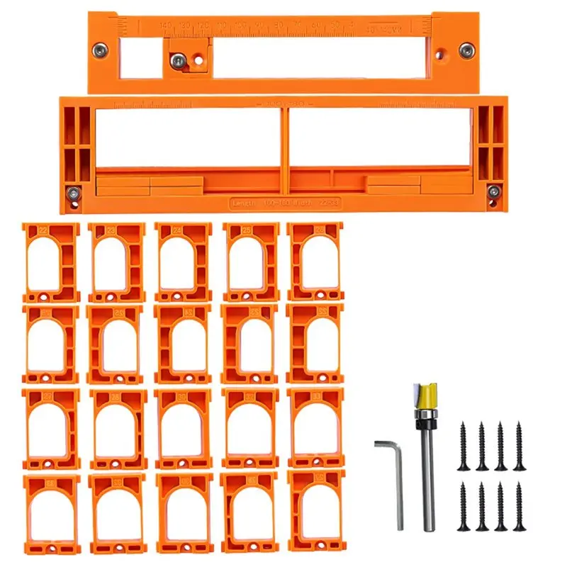 B97A-Hinge Slotting Mold Adjustable Hinge Hole Opener Installation Positioning Tool For Wooden Doors Woodworking